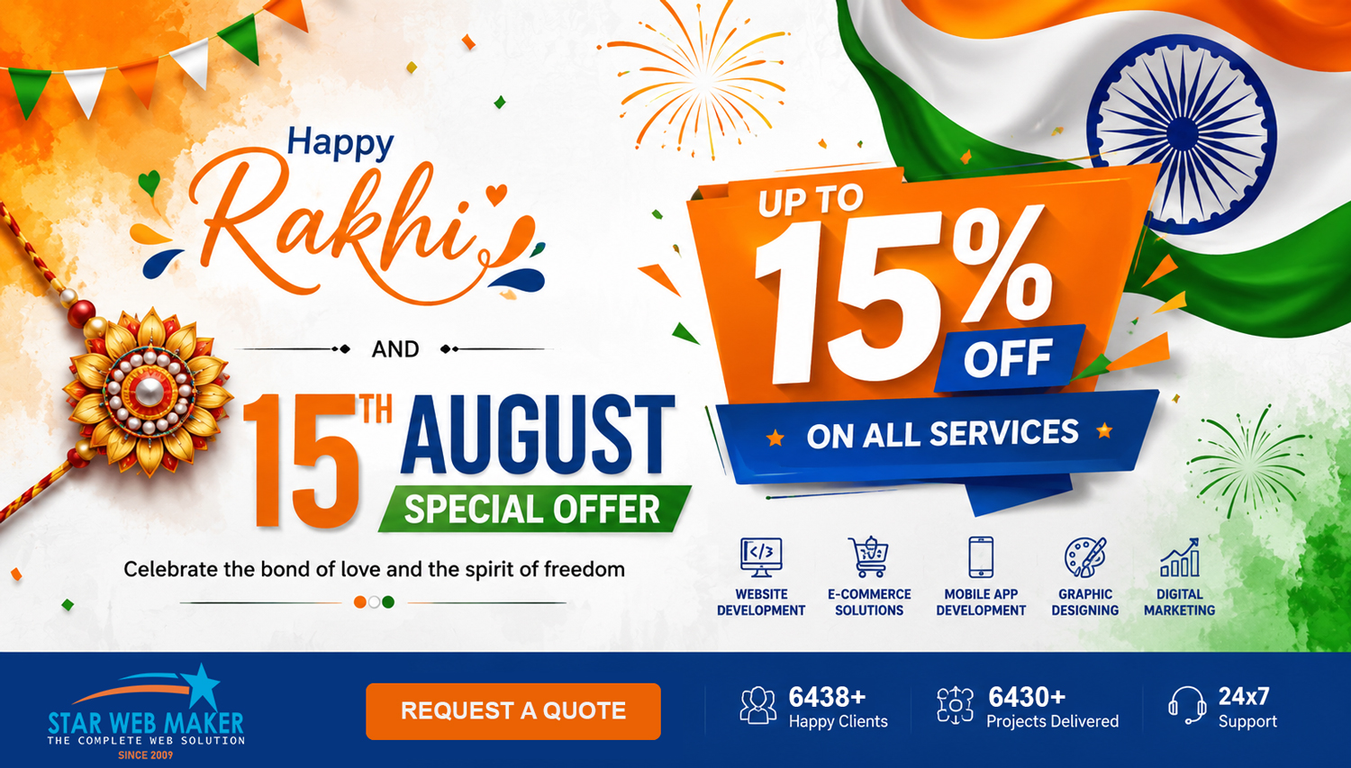 Rakhi and 15th August Special Offer